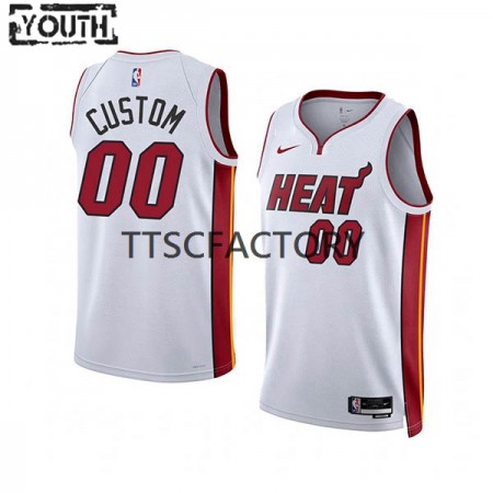 Kinder NBA Miami Heat Trikot Benutzerdefinierte Nike 2022-23 Association Edition Weiß Swingman